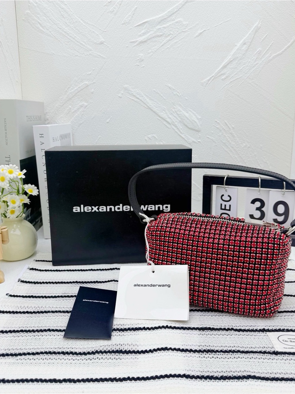 Alexander Wang Pink & Black Tweed Shoulder Bag